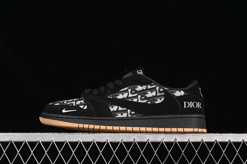 All categories Air Jordan Jordan series basketball shoes Air Jordan 1 Low High-end customized low-top sneakers Travis Scott x Fragment Design x Air Jordan 1 Low OG SP AJ1 Dior joint black knitted raw rubber low-top cultural casual sneakers XS2024-069